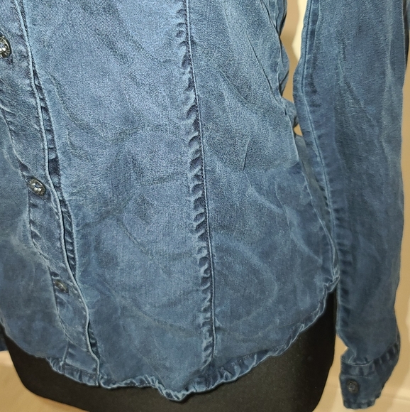 Vintage Machine jeans button down shirt XS-S - Picture 4 of 7